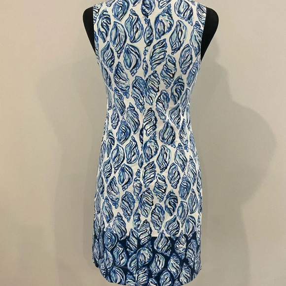 Lilly Pulitzer Harper Shift Conch Shell Pattern tropical blue Dress size XS - Picture 6 of 9